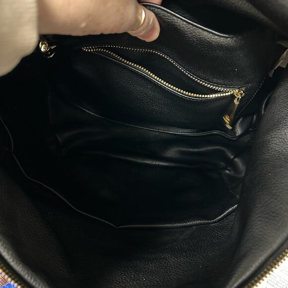 FAWN Design Black Faux Leather Diaper Bag Backpack Crossbody Gold Hardware main image 9